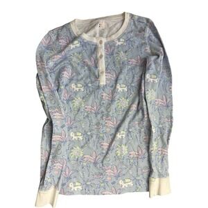 Roller Rabbit size 12 Paradise limited blue kids girls pjs top